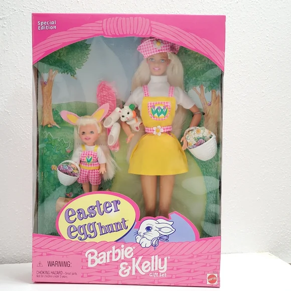 NRFB RARE 1997 Vintage Easter Egg Hunt Barbie and Kelly Gift Set TWO dolls - Picture 6 of 7